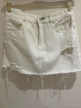 PacSun White Denim Mini Skirt 28